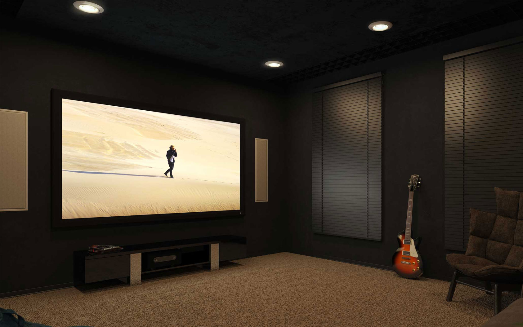 Couple seating on a custom home theater